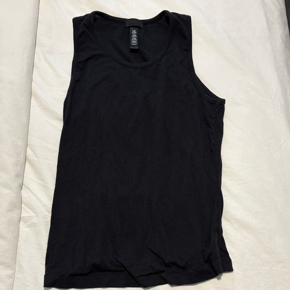Skims Black Boyfriend Long Tank Sz M